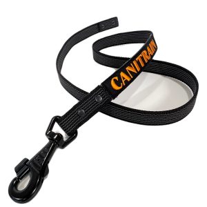 Équipement pour chien Canitrain fabriqué dans le Tarn : laisse gommée noire 1m